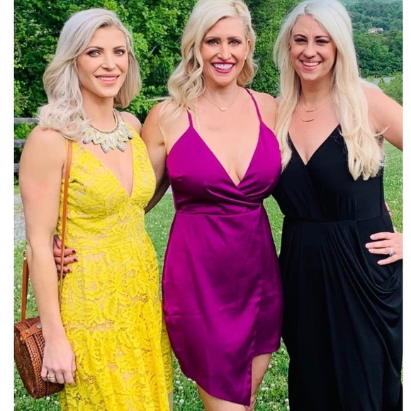 Purple satin asymmetrical mini dress - Picture 10 of 11